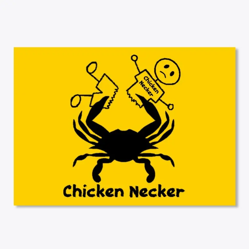 Horizontal Sticker With Black Crab