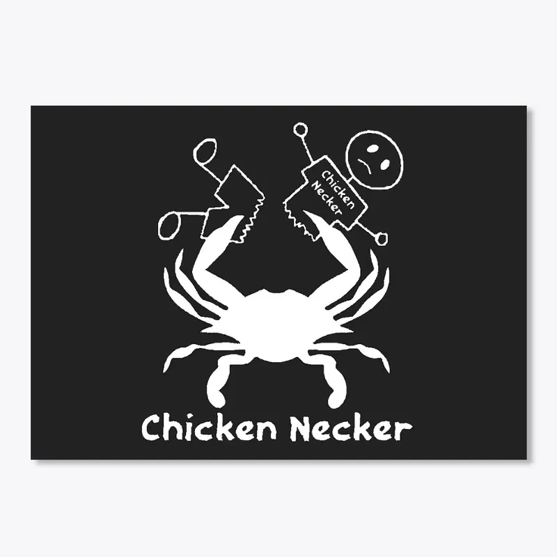 Horizontal Sticker With White Crab